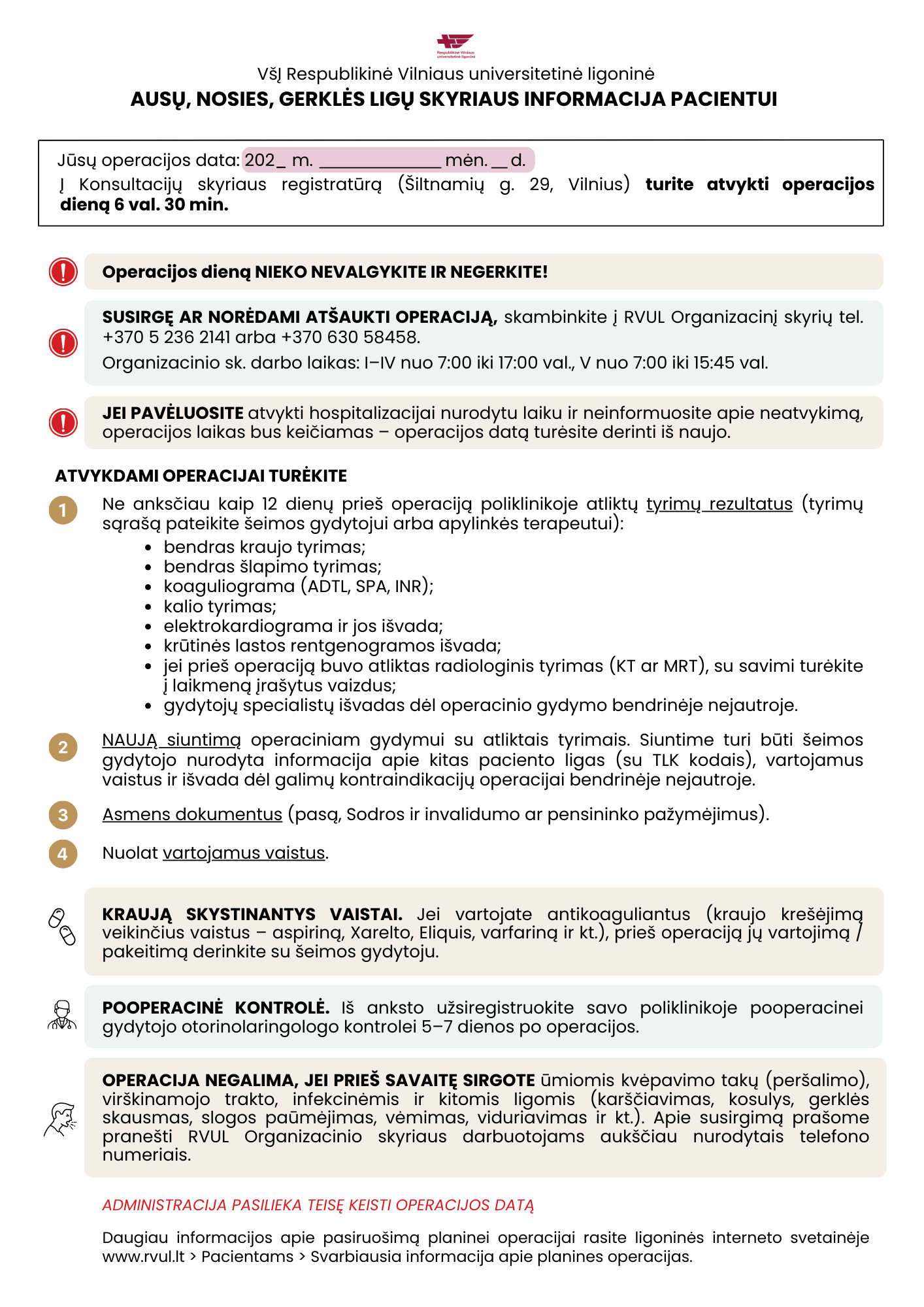 LOR informacija pacientui