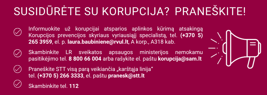 Kam pranešti apie korupciją?