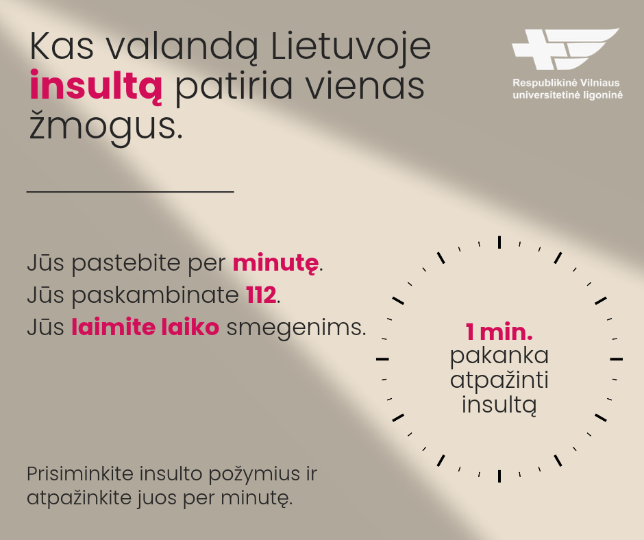 Insulto atpažinimas per minutę